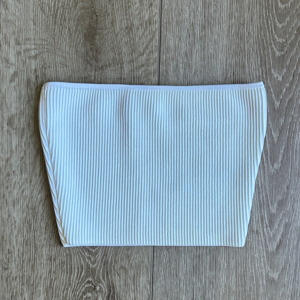 Aritzia White Ribbed Tube Top